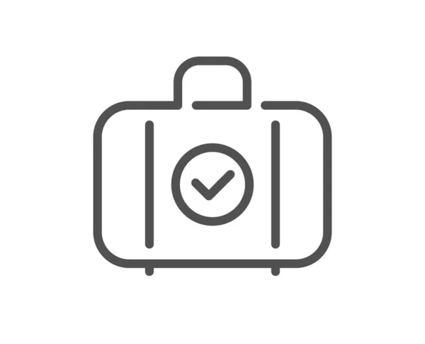 Carry Baggage Line Icon Travel Handbag Sign Allowed Luggage Bag — Stock Vector