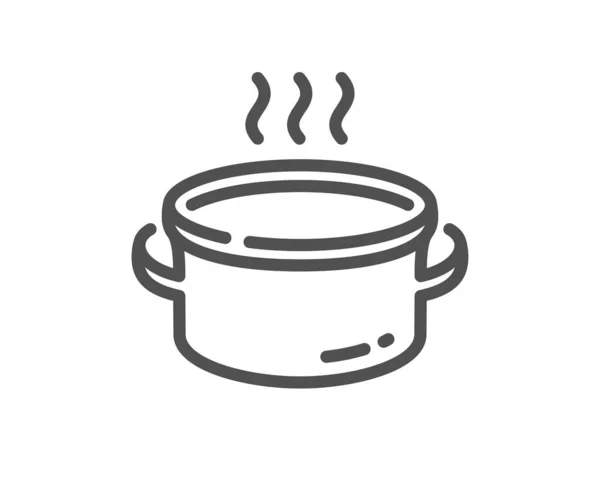 Icône Ligne Casserole Panneau Cuisine Symbole Des Ustensiles Cuisine Élément — Image vectorielle