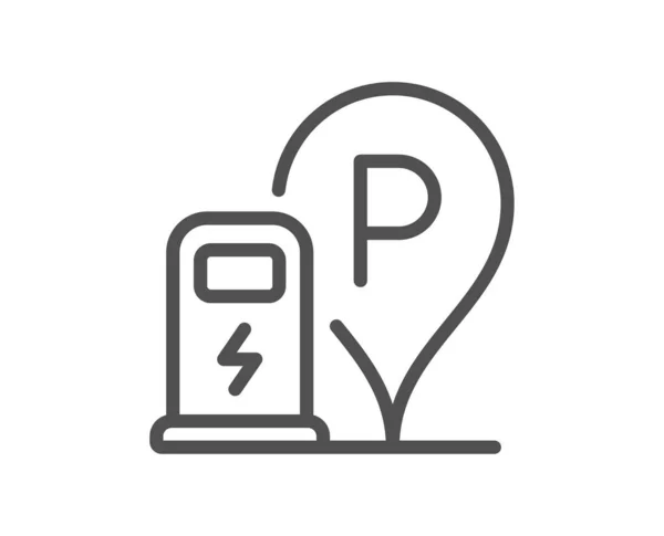 Das Symbol Der Ladestationsleitung Parkplatzschild Für Autos Stromsymbol Qualitäts Design — Stockvektor
