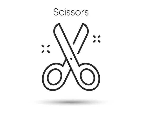 Scissors Line Icon Cut Paper Scissor Sign Tailor Hairdresser Barber — Stock Vector