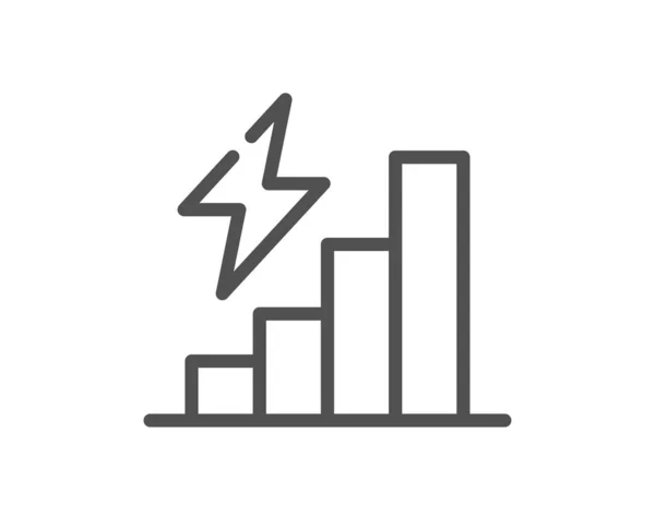 Піктограма Лінії Зростання Споживання Електроенергія Вгору Тренд Знак Символ Діаграми — стоковий вектор