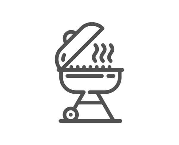 Izgara Hattı Ikonu Yemek Pişirmek Için Izgara Pişirici Sıcak Brezilya — Stok Vektör