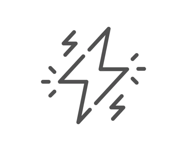 Power Line Icon Flash Electric Energy Sign Lightning Bolt Symbol — Stock Vector