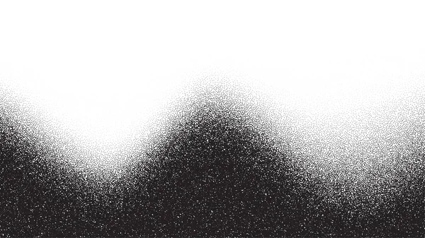 Dotwork Wellenmuster Vektor Hintergrund Schwarze Rauschstiftpunkte Sandkorn Effekt Wave Dots — Stockvektor