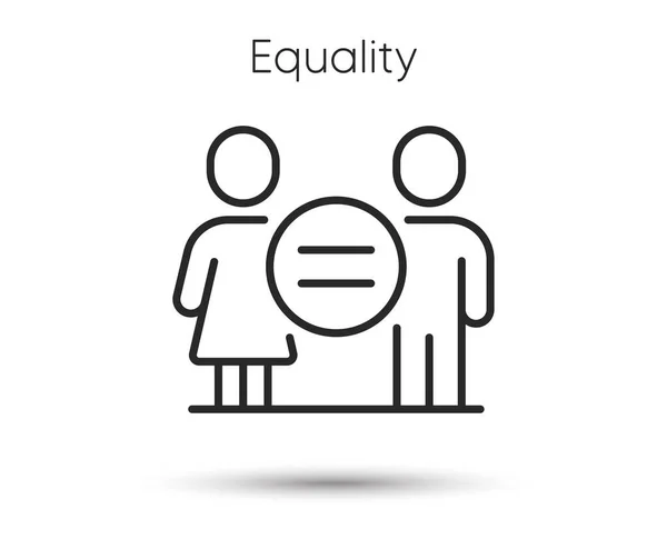 Ícone Linha Ética Sinal Equilíbrio Igual Símbolo Igualdade Género Ilustração —  Vetores de Stock