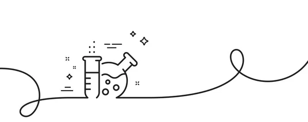 Значок Лінії Хімічної Лабораторії Безперервна Одна Лінія Завитком Лабораторний Знак — стоковий вектор