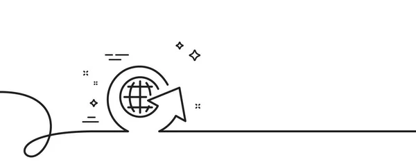 Icono Línea Negocio Global Continuo Una Línea Con Rizo Signo — Archivo Imágenes Vectoriales