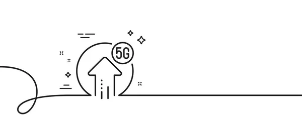 Upload Speed Line Icon Непрерывная Одна Линия Кудряшками Знак Беспроводной — стоковый вектор