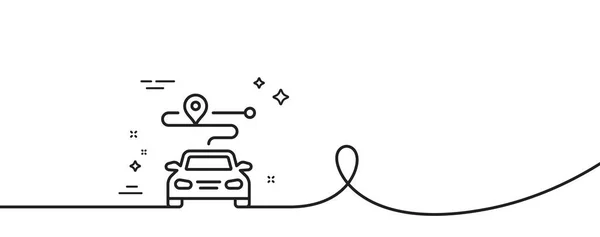 旅程线图标 连续一行与卷曲 道路路标 汽车路径图符号 旅程单轮廓丝带 循环曲线模式 — 图库矢量图片
