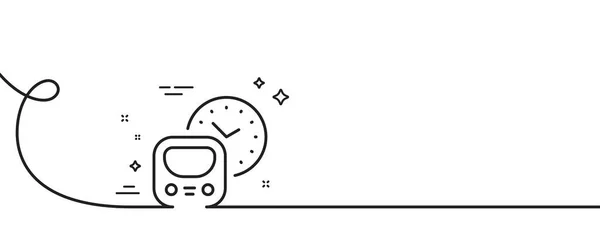 Ікона Лінії Метро Неперервна Одна Пряма Скручуванням Знак Часу Метро — стоковий вектор