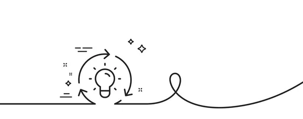 Idea Line Icon Continuous One Line Curl Lightbulb Sign Core — Stock Vector