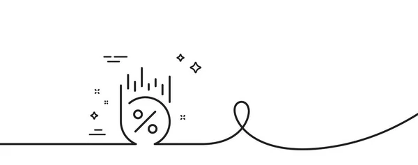 Rean Percent Line Icon Непрерывная Одна Линия Кудряшками Знак Скидки — стоковый вектор