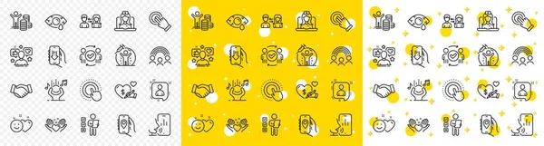 Outline Approved Teamwork Inclusion Smile Line Icons Pack Web Vaccine — Stockvektor
