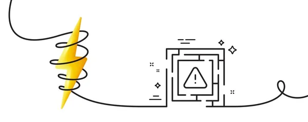 Ícone Linha Atenção Labirinto Contínua Uma Linha Com Ondulação Labirinto — Vetor de Stock