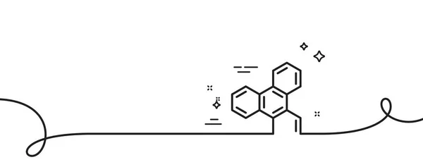 Ikona Linii Formuły Chemicznej Ciągła Linia Lokami Znak Laboratorium Chemicznego — Wektor stockowy