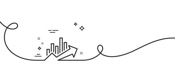 Піктограма Лінії Діаграми Зростання Безперервна Одна Лінія Завитком Знак Знижки — стоковий вектор
