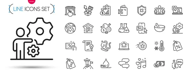 Pack Approved Agreement Pet Tags Report Line Icons Include Online — Stock Vector