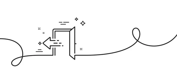 Ícone Linha Entrada Contínua Uma Linha Com Ondulação Sinal Porta —  Vetores de Stock