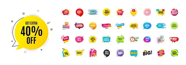 Discount Offer Sale Banners Pack Promo Price Deal Stickers Special — Stock Vector