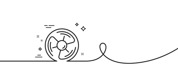 Icône Ligne Ventilateur Continu Une Ligne Avec Boucle Panneau Énergie — Image vectorielle