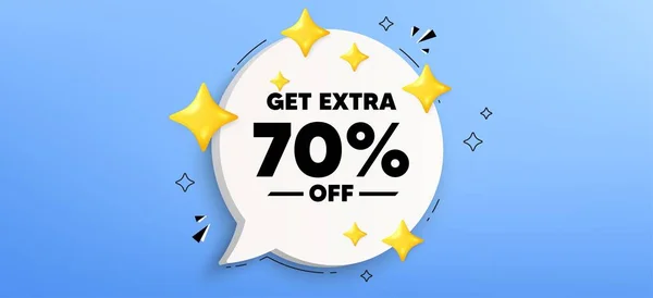 Get Extra Percent Sale Chat Speech Bubble Banner Discount Offer — Stock Vector