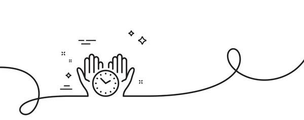Icône Ligne Temps Sûre Continu Une Ligne Avec Boucle Panneau — Image vectorielle