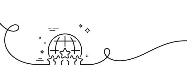 Іконка Глобальної Бізнес Лінії Безперервна Одна Лінія Завитком Аутсорсинг Рейтингового — стоковий вектор