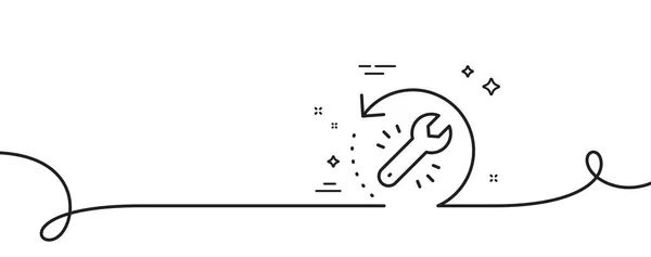 Återhämtningsverktygslinjens Ikon Kontinuerlig Linje Med Curl Säkerhetskopiering Återställ Informationssymbolen Återhämtningsverktyg — Stock vektor