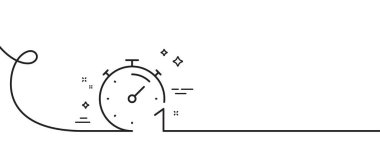 Zamanlayıcı 1 dakika çizgi simgesi. Kıvrımlı tek bir çizgi. Kronometre zaman işareti. Geri sayım saati sembolü. Zamanlayıcı tek ana hatlı şerit. Döngü eğrisi modeli. Vektör
