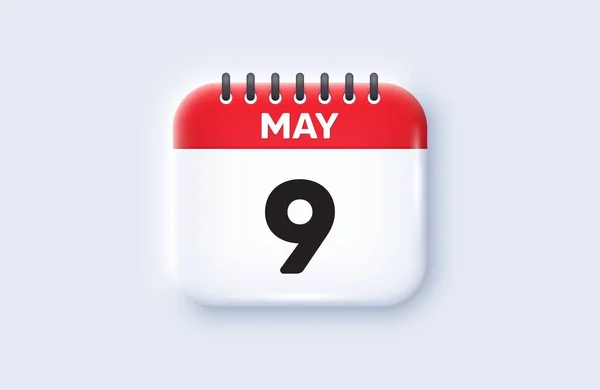Data Calendario Icona Nono Giorno Del Mese Icona Calendario Eventi — Vettoriale Stock