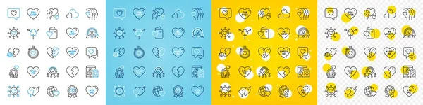 Vector Icons Set Social Media Friends Couple Inclusion Line Icons — Stock Vector