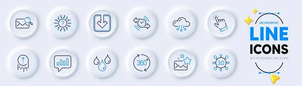 Temporizador Analítica Chat 360 Grados Iconos Línea Para Aplicación Web — Archivo Imágenes Vectoriales
