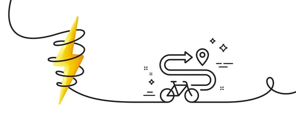 Ikona Ścieżki Rowerowej Ciągła Linia Lokami Dostawa Roweru Znak Transportu — Wektor stockowy