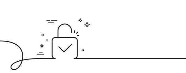 Rek Line Icon Непрерывная Одна Линия Кудряшками Замок Одобрен Знак — стоковый вектор