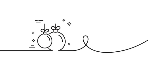 Icône Ligne Noël Continu Une Ligne Avec Boucle Nouvel Signe — Image vectorielle