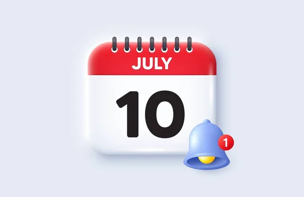 Decimo Giorno Del Mese Icona Data Calendario Icona Calendario Eventi — Vettoriale Stock