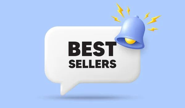 Tag Dos Best Sellers Banner Bolha Fala Com Sino Oferta — Vetor de Stock