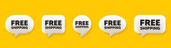 Free Shipping Tag Chat Speech Bubbles Set Delivery Included Sign — Stock Vector