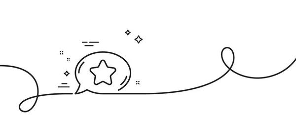 Иконка Чата Непрерывная Одна Линия Кудряшками Речевой Пузырь Звездой Лучший — стоковый вектор