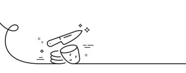 Patates cipsi çizgisi ikonu. Kıvrımlı tek bir çizgi. Dilimlenmiş patates tabelası. Eko sebze sembolü. Patates cipsi tek ana hatlı kurdele. Döngü eğrisi modeli. Vektör