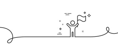 Liderlik çizgisi simgesi. Kıvrımlı tek bir çizgi. Başarı işareti. Kazanan sembol. Liderlik tek ana hatlı kurdele. Döngü eğrisi modeli. Vektör