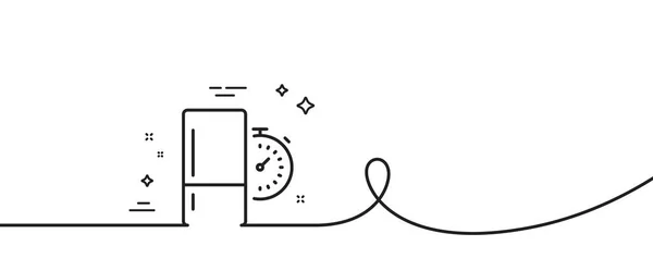 Иконка Линии Рефрижератора Непрерывная Одна Линия Кудряшками Знак Времени Холодильника — стоковый вектор