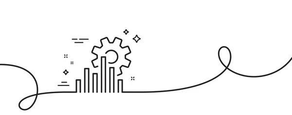 Ikona Linii Wykresu Seo Ciągła Linia Lokami Znak Optymalizacji Wyszukiwarki — Wektor stockowy