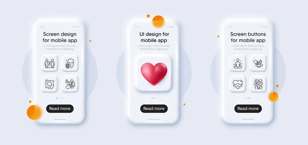 Kirli Maske Ayrımcılık Doğrulanmış Yüz Simgeleri Paketi Kalpli Telefon Modelleri — Stok Vektör