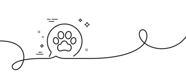 Значок Лінії Догляду Домашніми Тваринами Безперервна Одна Лінія Завитком Знак — стоковий вектор