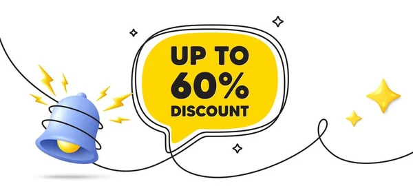 Percent Discount Continuous Line Art Banner Sale Offer Price Sign — Stock Vector