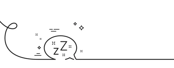 Sleep Line Icon Kontinuierlich Eine Linie Mit Locke Zzz Sprechblase — Stockvektor