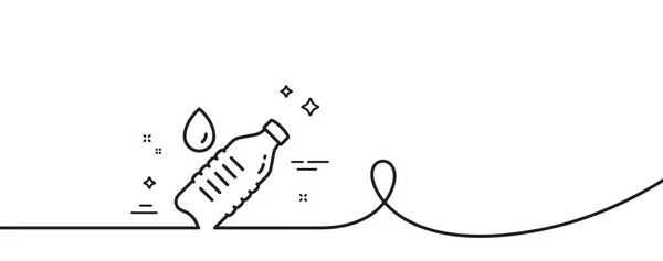 Значок Линии Водяной Бутылки Непрерывная Одна Линия Кудряшками Чистый Знак — стоковый вектор