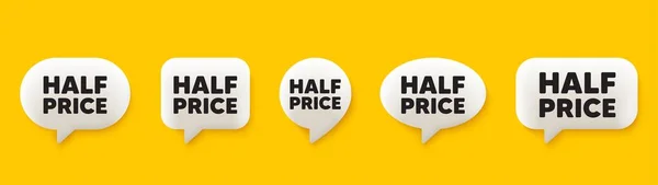 Halber Preis Chat Sprechblasen Gesetzt Sonderangebot Verkaufsschild Das Symbol Für — Stockvektor