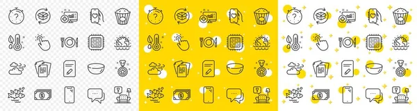 Outline Message Food Smartphone Line Icons Pack Web Windy Weather — 스톡 벡터
